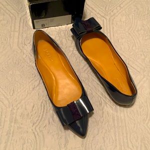 JCrew navy patent bow flats size 8.5